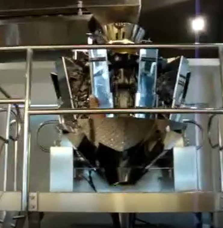 60BPM 10 Head Multihead Weigher Untuk Keripik Makanan Ringan 5L 2.5 L 1.6 L