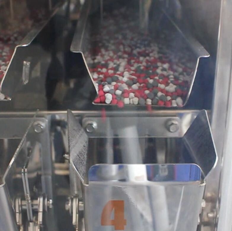 0.8KW 200g 4 Kepala 0.5L Linear Weigher Packing Machine 80 P/M