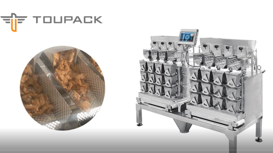 Kontrol MCU Multi Head Weigher Untuk Daging yang Dimasak Mengisi Makanan Cepat Saji 50 Bag / Min