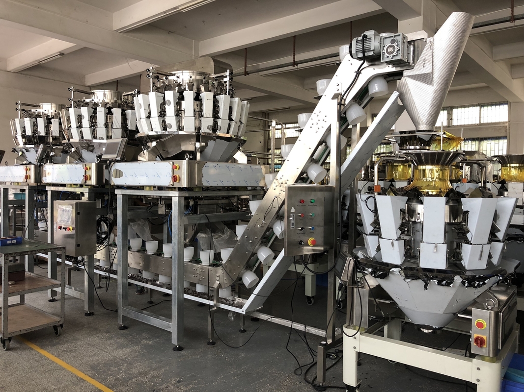 0.75KW Mesin Pengemasan Acar Makanan Terukur Aman Jenis Tippler Conveyor Untuk Patch Blok