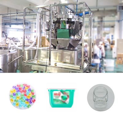 Automatic 10 Head Multihead Weigher Laundry Beads Jar Dapat Mengisi Botol Dan Sistem Pengepakan
