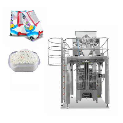 Tas Vertikal Otomatis Beratnya 4 Kepala 10L Linear Weigher 4kg Mesin Pengemas Serbuk Cuci
