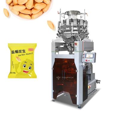 SS304 Mesin Pengantong Segel Kacang Goreng Kacang Belakang Dengan Multihead Weigher