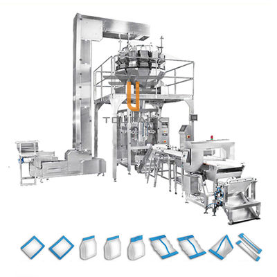 Mesin Pengemas Permen Berkecepatan Tinggi Dengan Ketebalan Film 0,04-0,08mm Kapasitas 100g-5000g