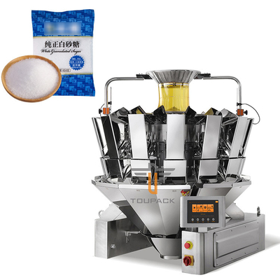 Otomatis kantong biji-bijian vertikal Multihead Weigher Snack Granular Salt Gula Kopi Benih Packing Machine