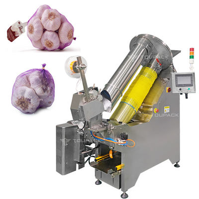 Otomatis Walnut Net Bag Clipping Packing Machine Bawang putih Mesh Bag Packing Machinery