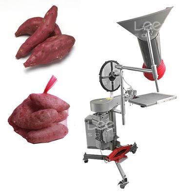 Semi Otomatis Mesin Kemasan Kantong Jaring Sitrus Kentang Manis Oranyeu Mesh Kantong Mesin Kemasan Buah