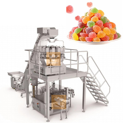 Multi-Fungsi Gummies Menimbang Dan Mengisi Sistem Candy 14 Bucket Multihead Weigher