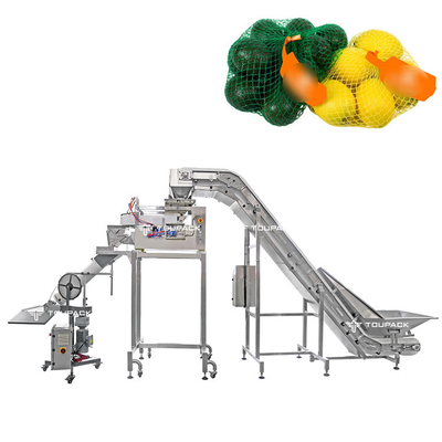 Semi Otomatis Kentang Bawang Sayuran Packing Machine Net Mesh Bag Packing Machine