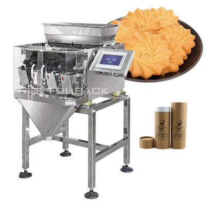 Industri kualitas stainless steel fragile biscuit linear weighers 4 head linear weighing machine untuk kemasan