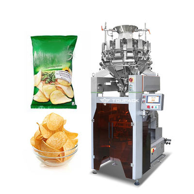 Kecepatan tinggi 120BPM Stick Bag Potato Chips Snacks Vertikal Mesin Pengemasan Otomatis Menimbang & Mesin Pengemasan