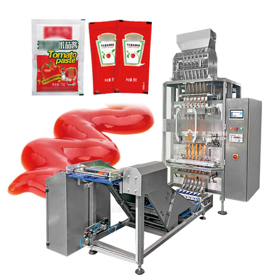 Otomatis Saus Serbuk Cairan Sachet Stick Multi Lane Mesin Pengisian Multi Lane Mesin Pengemasan Multi Lane Dengan Multi Lane Checkweigher