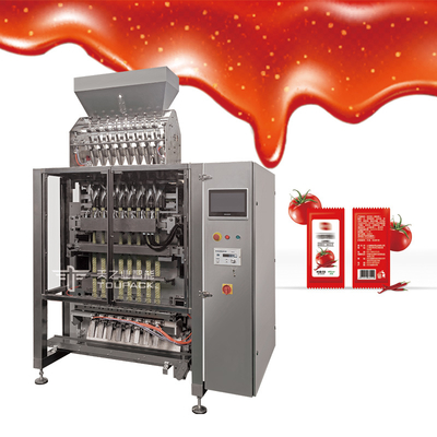Automatic Multi Lane Tomato Sauce Packing Machine 4 Sisi Seal