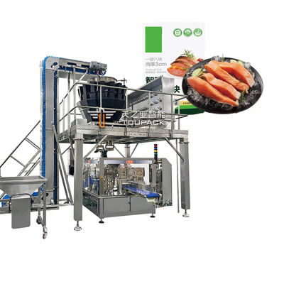 Otomatis Ayam Daging Sapi Jerky Zipper Pre-made Menimbang Pengisian Packing Machine Buah laut beku Doypack Tas Packing Machine
