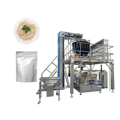 Mesin Pengemasan Piring Piring Daging Baru Mesin Pengemasan Multihead Penimbang cumi-cumi Udang Kerang Abalone Zipper Bag Mesin Pengemasan Otomatis