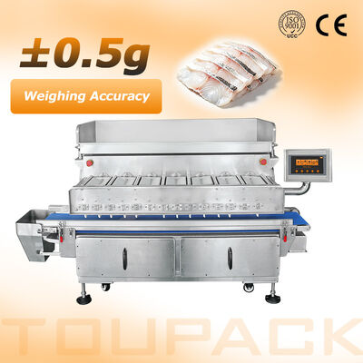 7-Head Flip Type Multihead Weigher untuk Kelapa Seafood dan produk segar