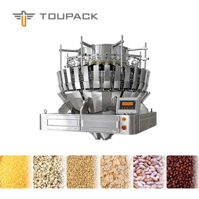 Biji-bijian Kedelai Sereal Multi-Head Packing Conveyor Belt Mesin Timbang Otomatis