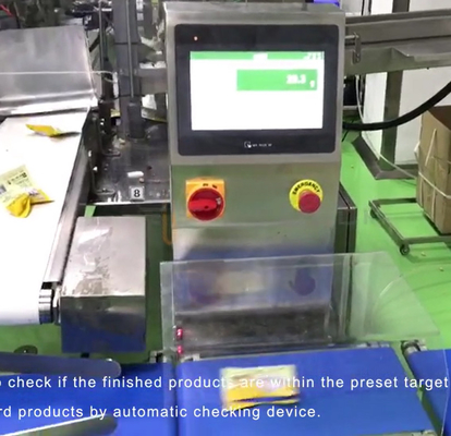 120WPM 100 Bags / Min Kecepatan Tinggi Check Weigher Dengan Pusher